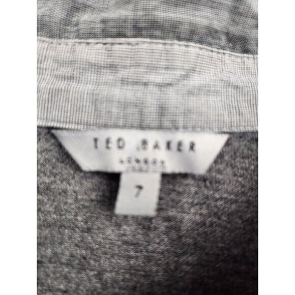 Ted Baker Mens Polo Shirt Size XL Heather Gray Short Sleeve Preppy Casual - Picture 3 of 8